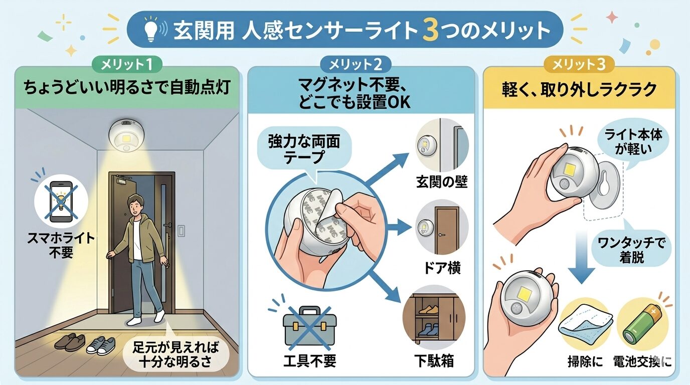 ダイソー センサーライトボールタイプのメリット